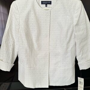 Jones New York White Textured Blazer